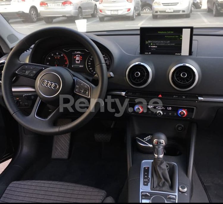 White Audi A3 for rent in Abu-Dhabi 2