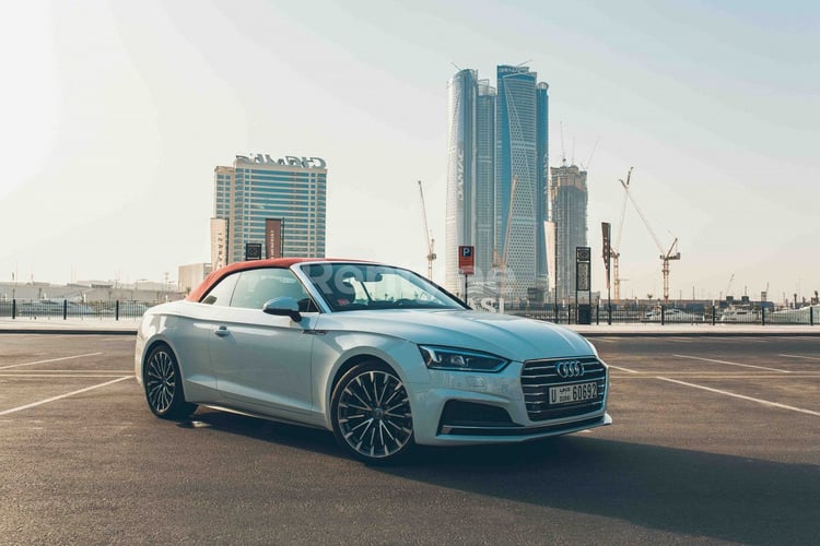 White Audi A5 Cabriolet for rent in Dubai