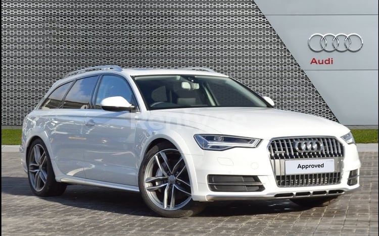 White Audi A6 for rent in Dubai