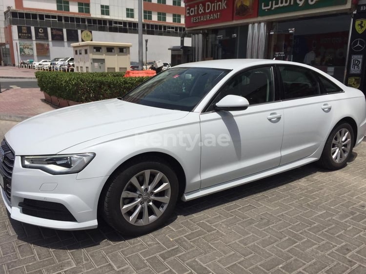 White Audi A6 for rent in Dubai 1