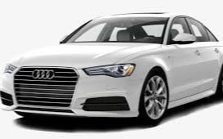 White Audi A6 for rent in Dubai