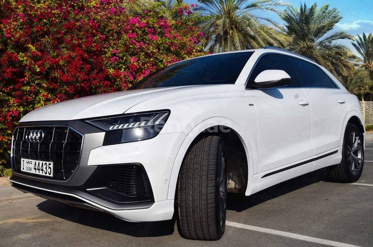 White Audi Q8 for rent in Sharjah