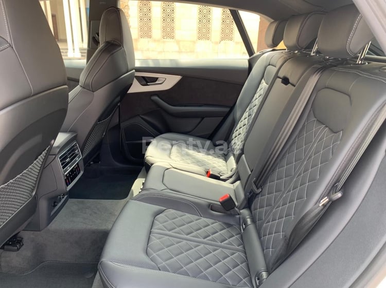 White Audi Q8 for rent in Abu-Dhabi 3