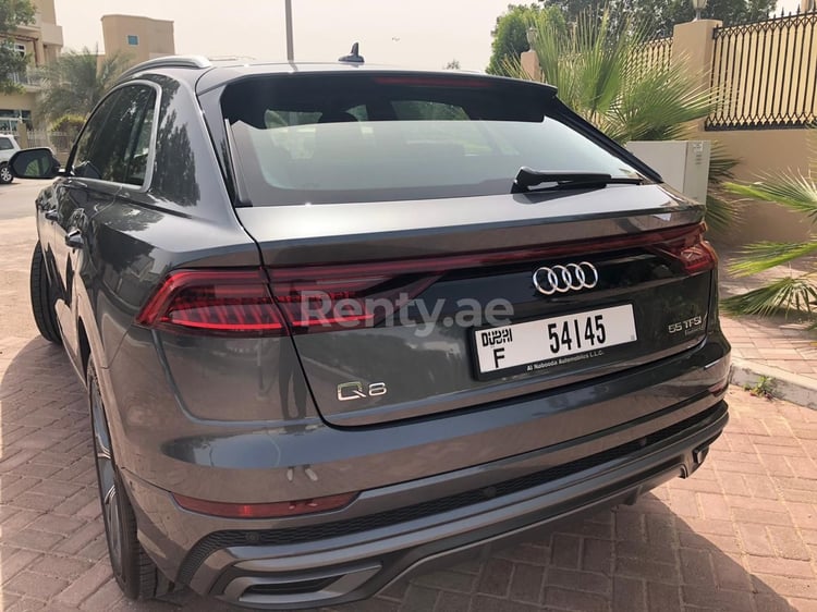 White Audi Q8 for rent in Abu-Dhabi 5