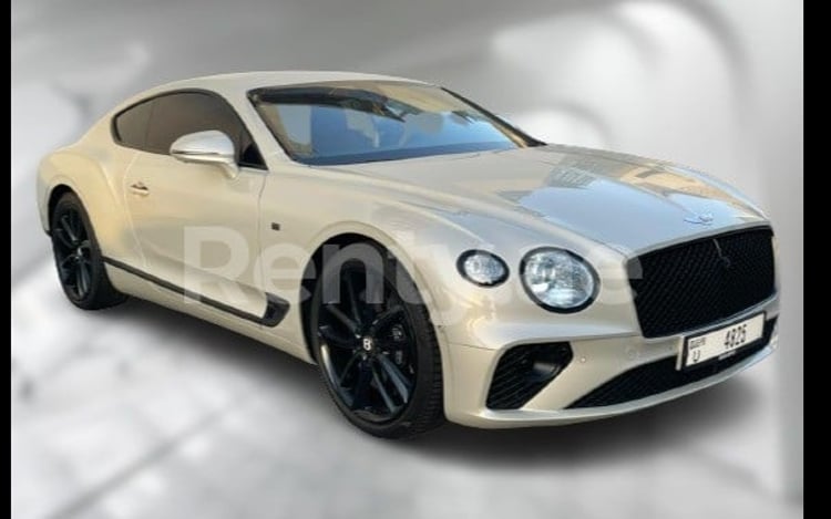 White Bentley GT for rent in Sharjah