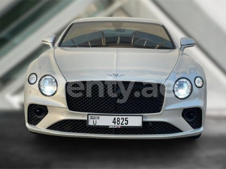 White Bentley GT for rent in Dubai 0