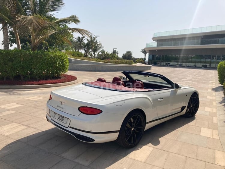 White Bentley Continental GTC for rent in Sharjah 3