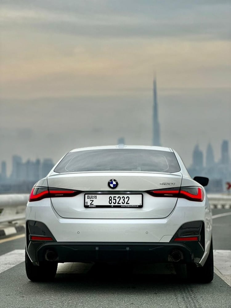 White BMW 420i for rent in Sharjah 3