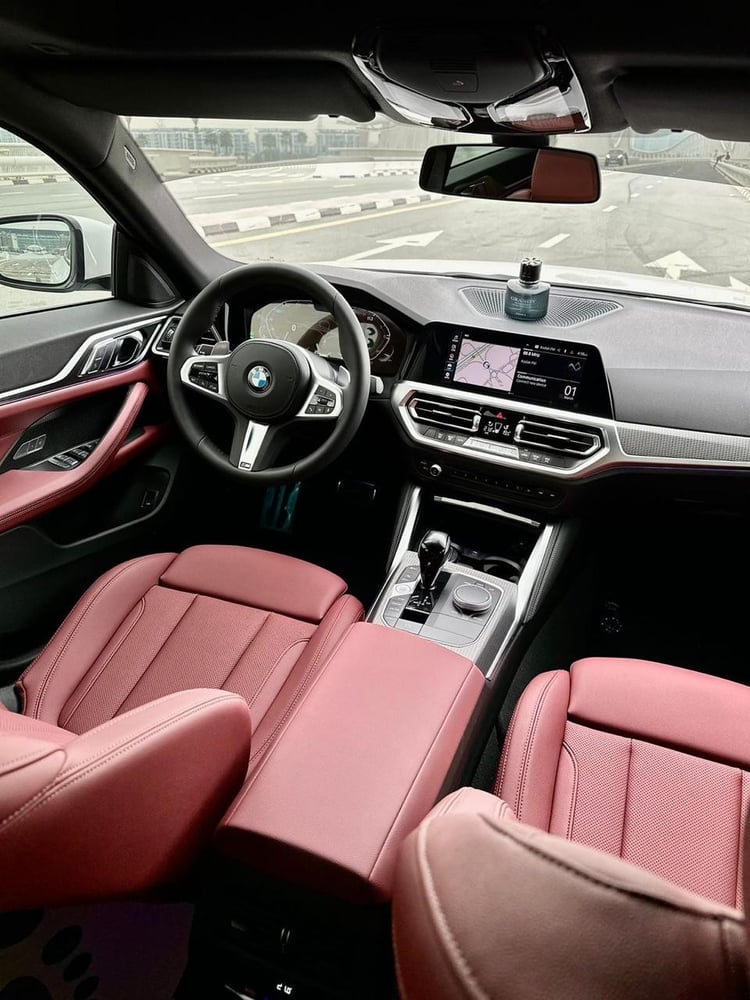 White BMW 420i for rent in Dubai 5