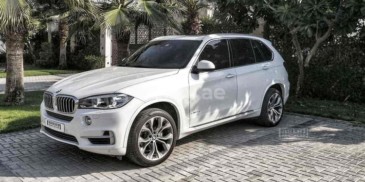 White BMW X5 for rent in Dubai 0