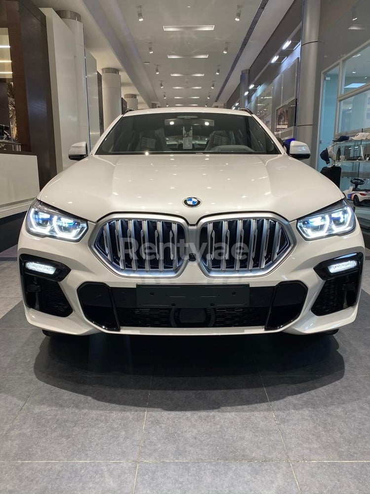 White BMW X6 for rent in Dubai 3