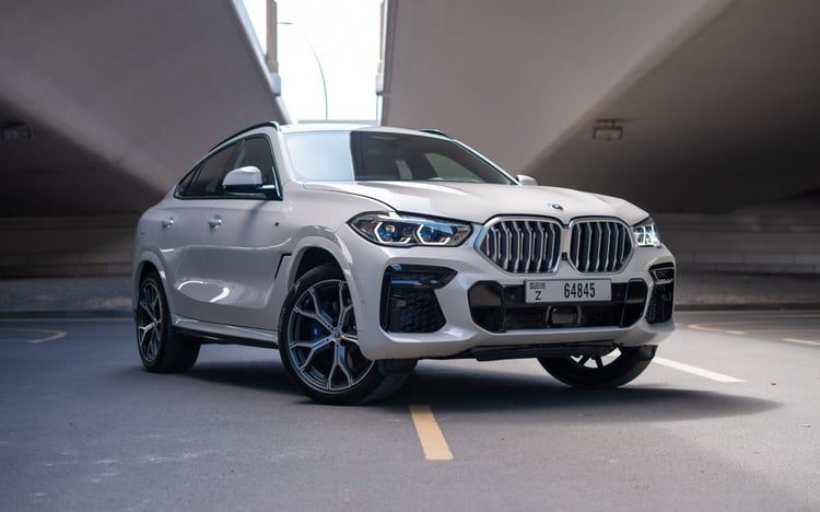 White BMW X6 for rent in Dubai