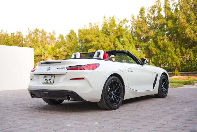 White BMW Z4 for rent in Dubai 1