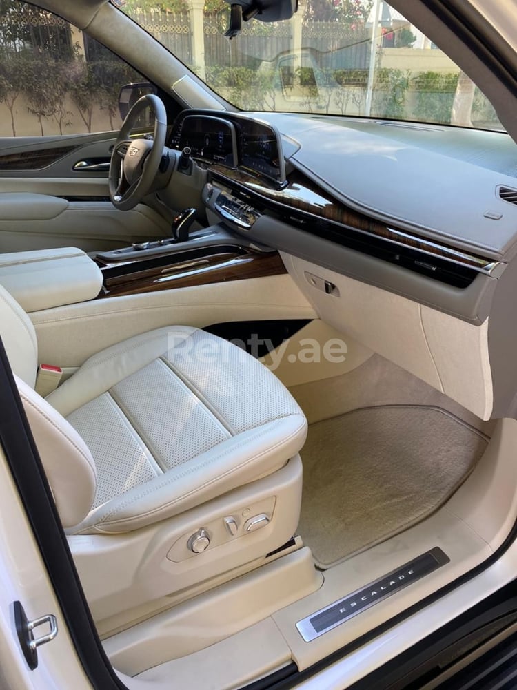 White Cadillac Escalade Platinum for rent in Abu-Dhabi 5