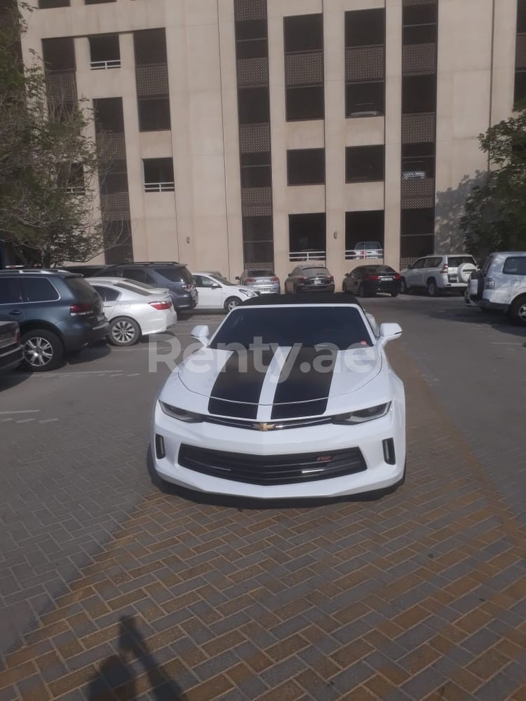 White Chevrolet Camaro for rent in Dubai 9