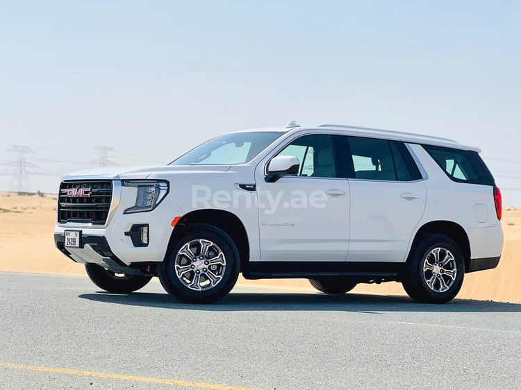 White GMC Yukon for rent in Dubai 2