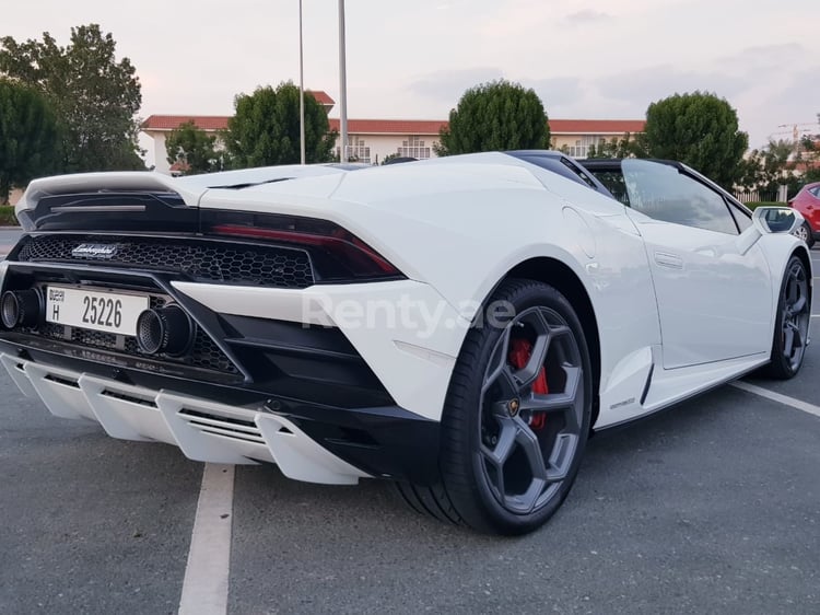 أبيض Lamborghini Evo للإيجار في دبي 3