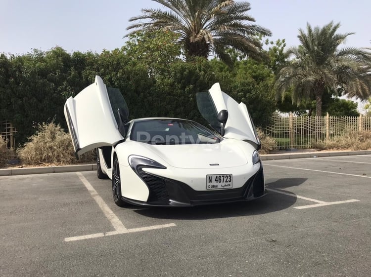 在阿布扎比租赁白色 McLaren 650S Spider 6