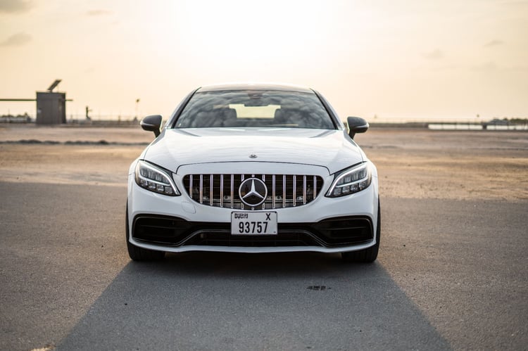 White Mercedes C Class for rent in Abu-Dhabi 0