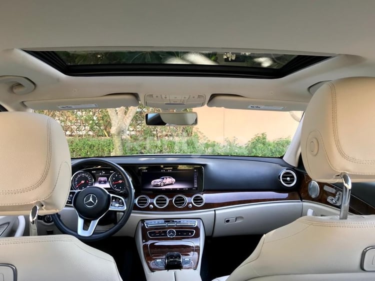 White Mercedes E Class for rent in Dubai 3