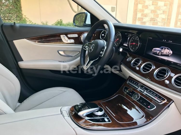 White Mercedes E Class for rent in Dubai 5