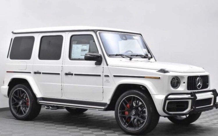 White Mercedes G63  class White Edition for rent in Dubai