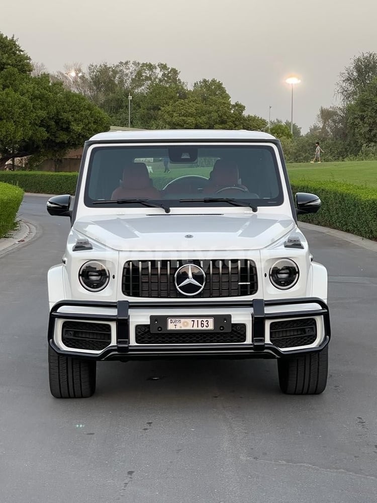 White Mercedes G63 Brand New for rent in Dubai 3