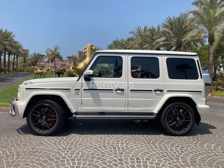 White Mercedes G63 AMG for rent in Sharjah 3