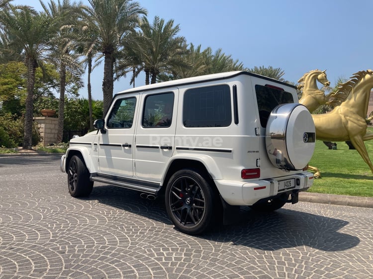 White Mercedes G63 AMG for rent in Sharjah 4