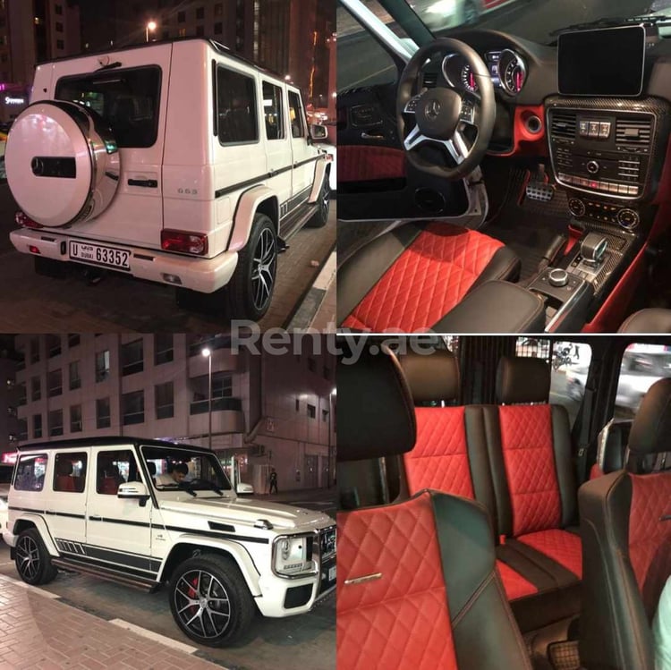 أبيض Mercedes G class G63 للإيجار في أبو ظبي 0