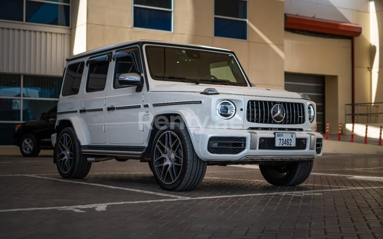 White Mercedes G63 class for rent in Sharjah