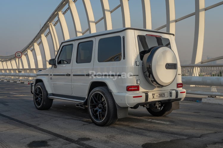 White Mercedes G63 AMG for rent in Sharjah 2