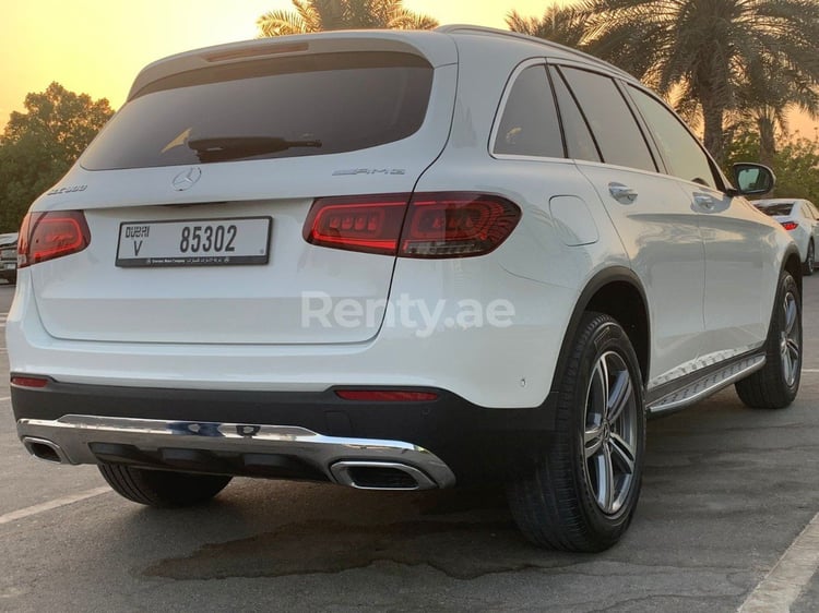 White Mercedes GLC for rent in Abu-Dhabi 4