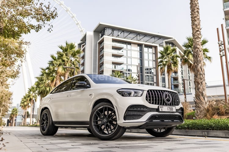 White MERCEDES GLE 53 COUPE for rent in Abu-Dhabi 2