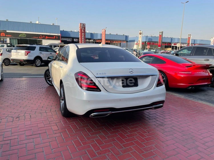 White Mercedes S Class for rent in Dubai 2