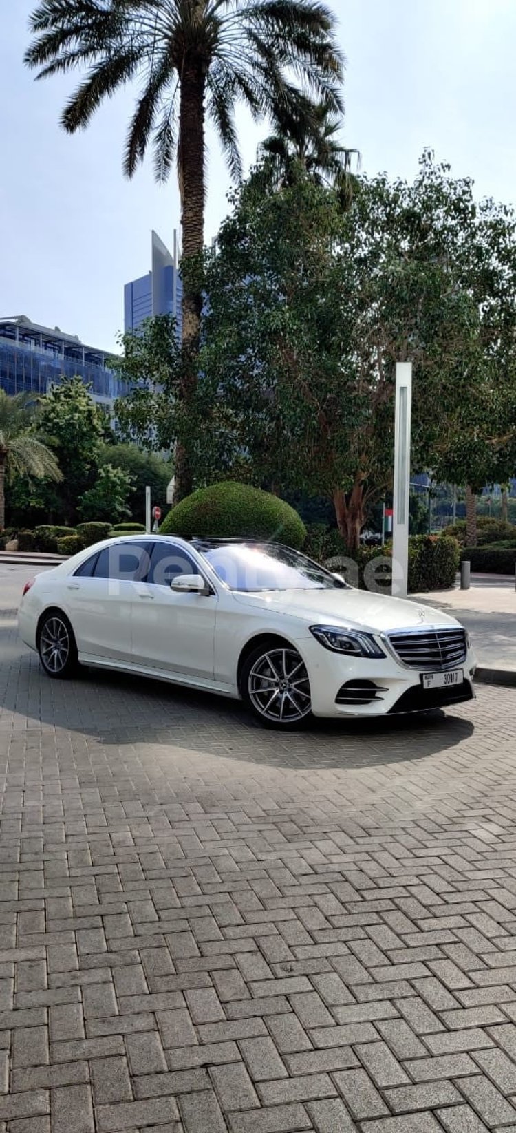 White Mercedes S450 for rent in Dubai 2