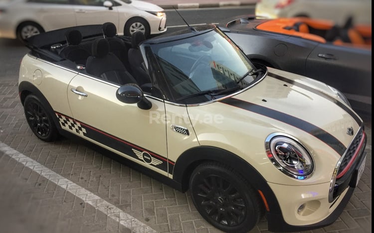 White Mini Cooper for rent in Sharjah