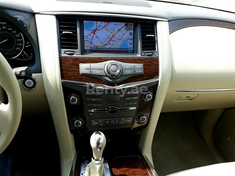 Bright White Nissan Patrol for rent in Sharjah 8