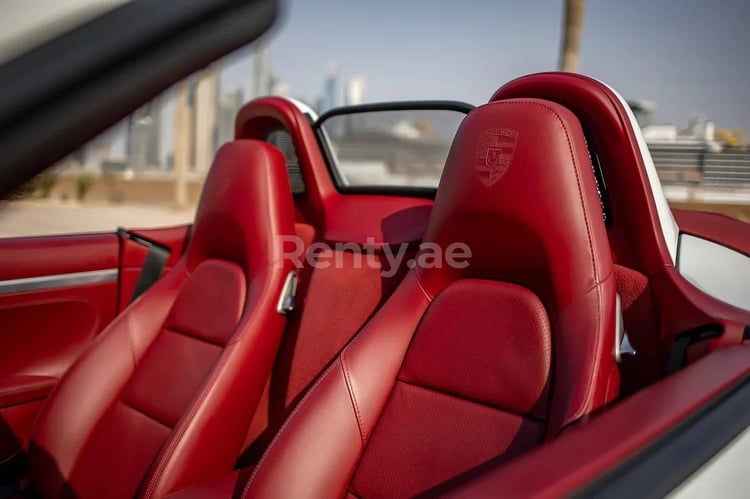 White Porsche Boxster 718S for rent in Abu-Dhabi 2