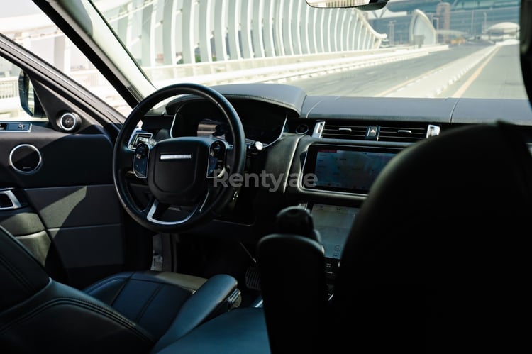 White Range Rover Sport for rent in Abu-Dhabi 2