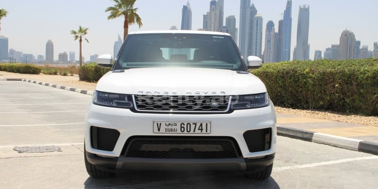 White Range Rover Sport for rent in Dubai