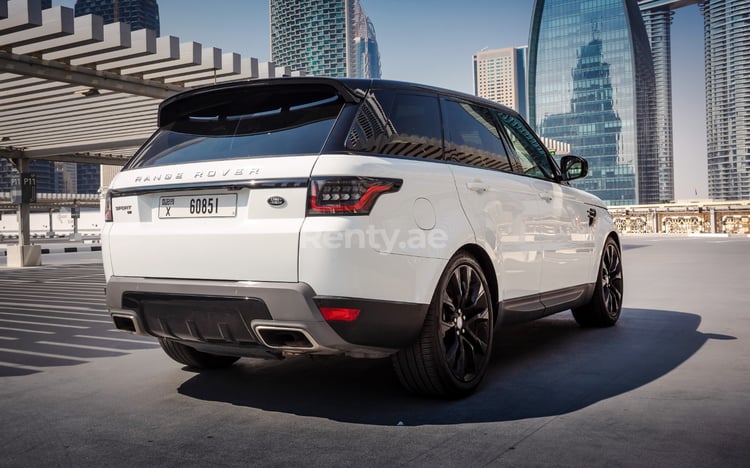 White Range Rover Sport for rent in Abu-Dhabi 2