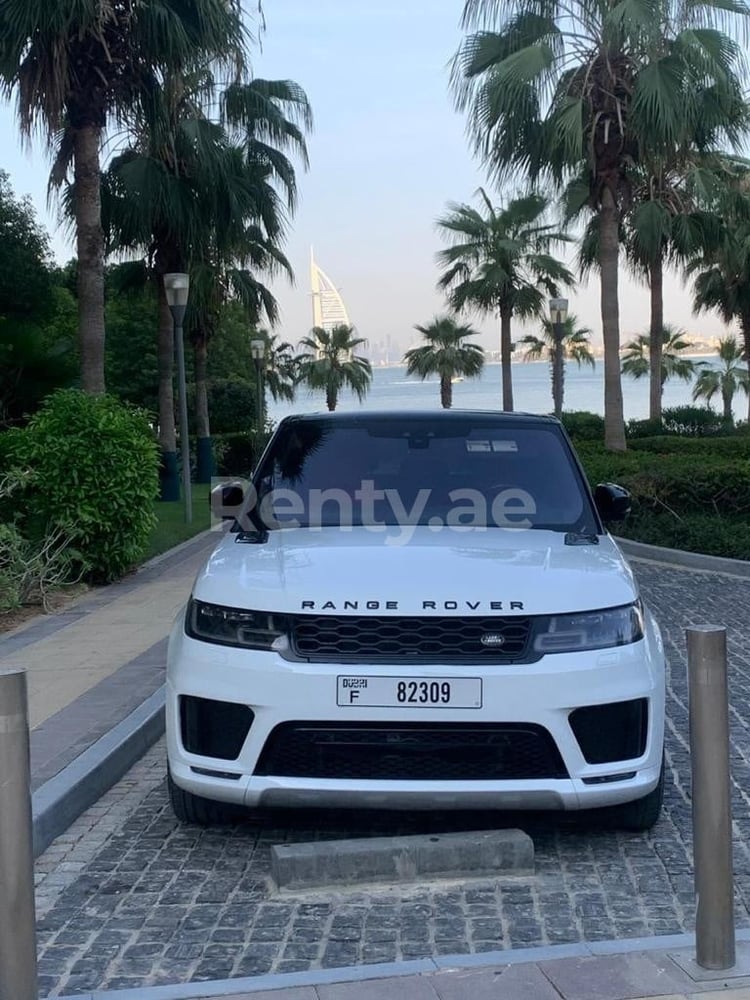 White Range Rover Sport for rent in Sharjah 1