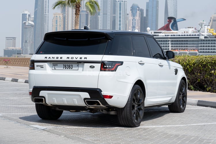 White Range Rover Sport for rent in Dubai 5