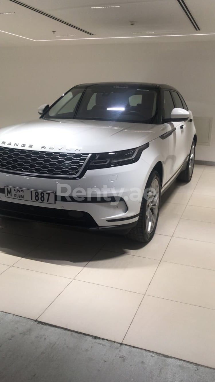 White Range Rover Velar for rent in Sharjah 7