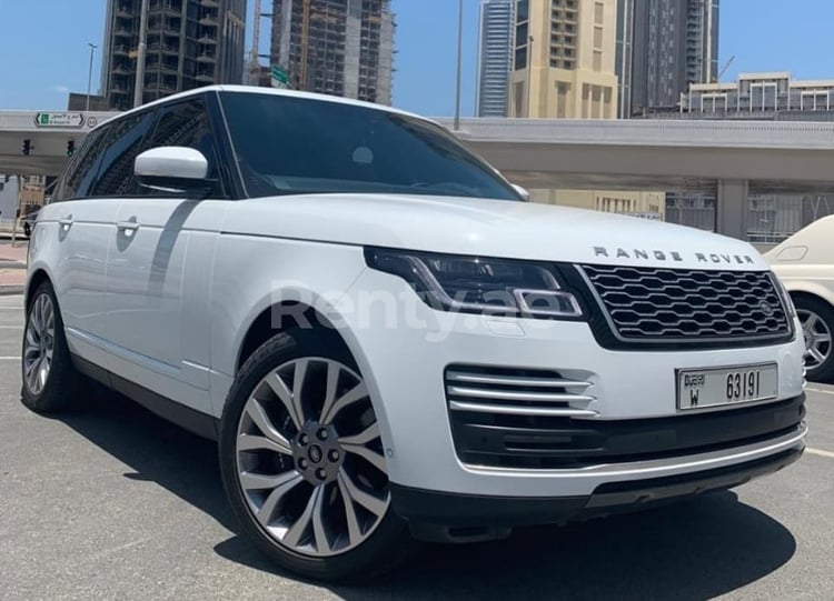 White Range Rover Vogue Supercharged for rent in Abu-Dhabi