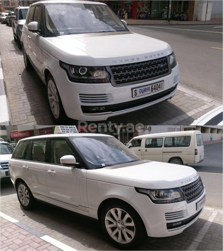 White Range Rover Vogue for rent in Dubai 2