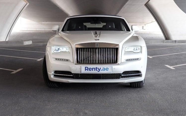 White Rolls Royce Dawn for rent in Dubai