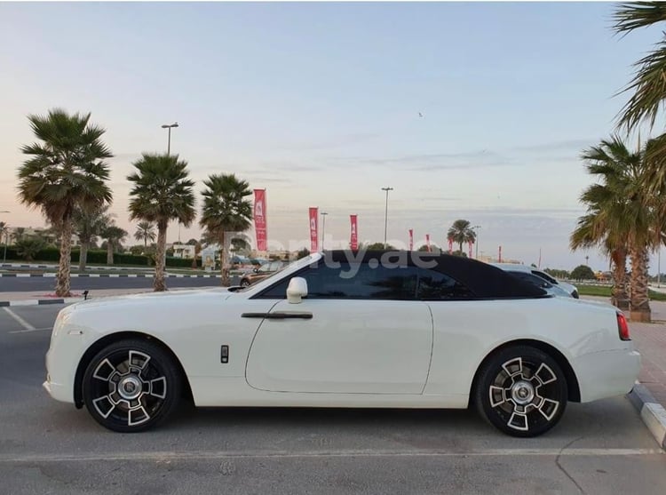 Bianca Rolls Royce Dawn in affitto a Sharjah 1