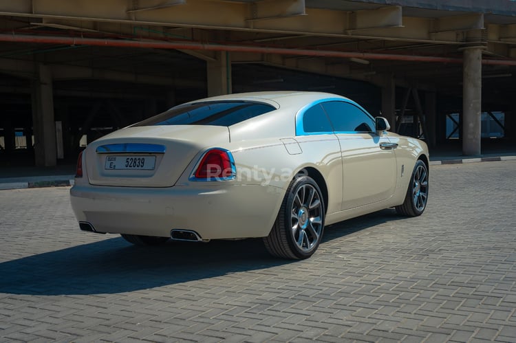 White Rolls Royce Wraith for rent in Abu-Dhabi 3